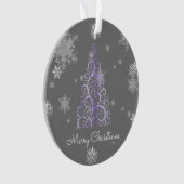 Paarse kerstboom en Ornament Snowflakes (voorkant)