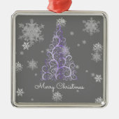 Paarse kerstboom en Ornament Snowflakes (Voorkant)