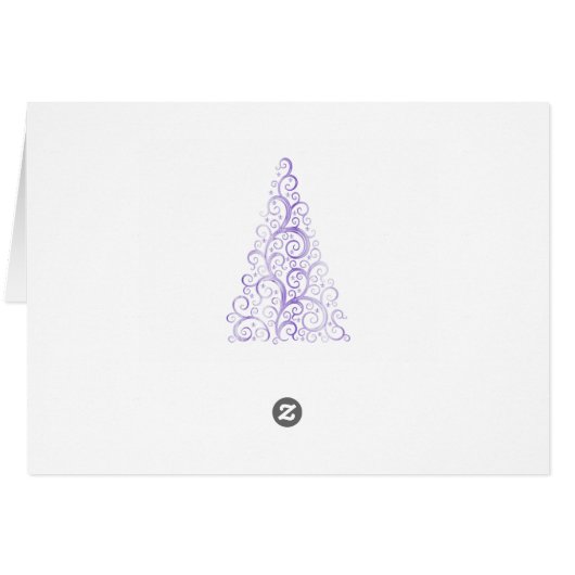 Paarse kerstboom en sneeuwvlokken (Achterkant Horizontaal)