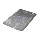 Paarse kerstboom en Snowflakes Bath Mat (Gekanteld)