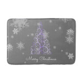 Paarse kerstboom en Snowflakes Bath Mat (Voorkant)