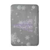 Paarse kerstboom en Snowflakes Bath Mat (Voorkant Verticaal)