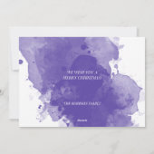 Paarse kerstboom gouden sneeuwvlokken feestdagenkaart (Achterkant)