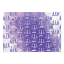 Paarse kerstboom gouden sneeuwvlokken