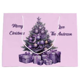 Paarse kerstboom groot cadeauzakje