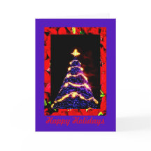 Paarse Kerstboom, Kerstmis Kaart