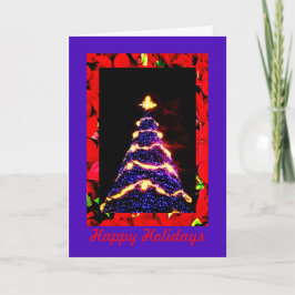 Paarse Kerstboom, Kerstmis Kaart