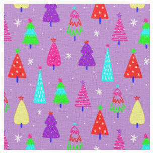 paarse kerstboom kleurrijke pop kunst stof