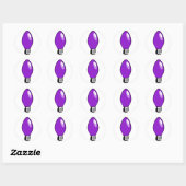 Paarse kerstboom licht ronde sticker (Vel)