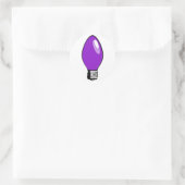 Paarse kerstboom licht ronde sticker (Tas)