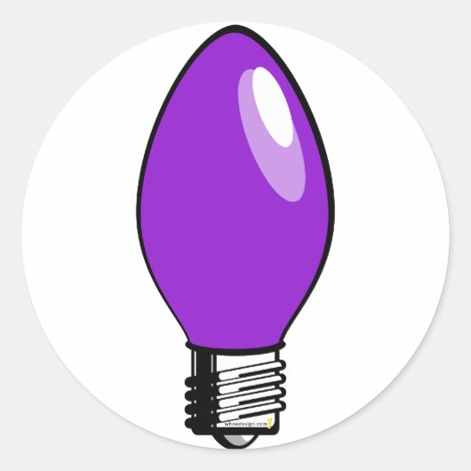 Paarse kerstboom licht ronde sticker (Voorkant)