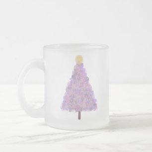 Paarse kerstboom matglas koffiemok