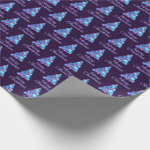 Paarse kerstboom Matin Cadeaupapier (Hoek)