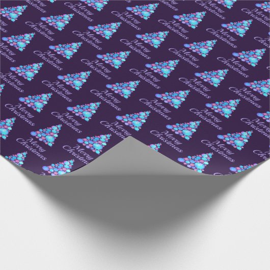 Paarse kerstboom Matin Cadeaupapier (Hoek)