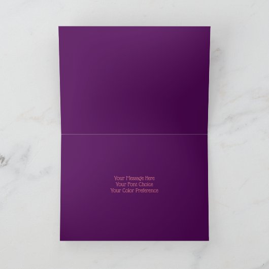 Paarse kerstboom met Ornamenten Feestdagen Kaart (Binnen)