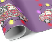 Paarse kerstboom op vrachtwagen cadeaupapier (Rol Hoek)