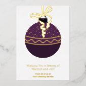 Paarse kerstboom Ornament Folie vakantie Kaart (Voorkant)