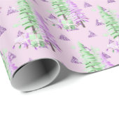 Paarse Kerstboom Patroon Vakantie Cadeaupapier (Rol Hoek)