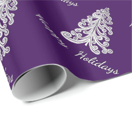 Paarse kerstboom Prettige feestdagen Kleur kiezen Cadeaupapier