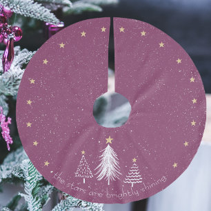 Paarse kerstboom rok gouden sterren