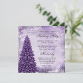 Paarse kerstboomfeestdag kaart (Staand voorkant)