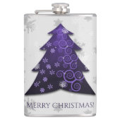 Paarse kerstboomfles heupfles (Voorkant)