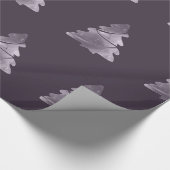 Paarse kerstboompatroonegroplant cadeaupapier (Hoek)