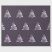 Paarse kerstboompatroonegroplant cadeaupapier (Vlak)