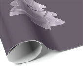 Paarse kerstboompatroonegroplant cadeaupapier (Rol Hoek)