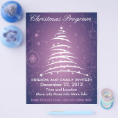 Paarse kerstbrochure met vakantiebomen flyer (Enkel)