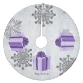 Paarse Kerstcadeau Boomrok Fleece Kerstboom Rok (Voorkant)