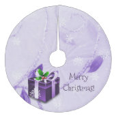 Paarse Kerstcadeau Boomrok Fleece Kerstboom Rok (Voorkant)