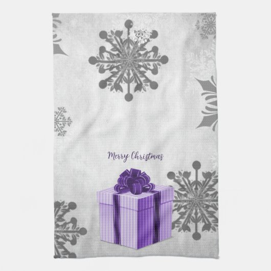 Paarse kerstcadeau-keukenhanddoeken theedoek (Verticaal)