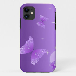 Paarse kerstcadeau voor Butterfly iPhone 11 Hoesje