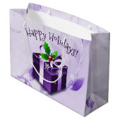 Paarse kerstcadeau voor cadeaus groot cadeauzakje (Achterkant Gekanteld)