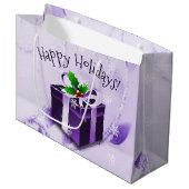 Paarse kerstcadeau voor cadeaus groot cadeauzakje (Voorkant Gekanteld)