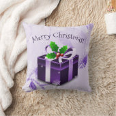 Paarse Kerstcadeau Worp Kussen (Deken)