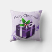 Paarse Kerstcadeau Worp Kussen (Achterkant)