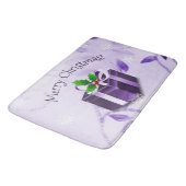 Paarse kerstcadeaubon badmat (Gekanteld)
