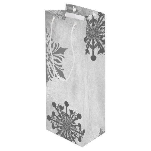 Paarse kerstcadeaubon voor feestdag wijn cadeautas (Achterkant Gekanteld)