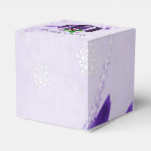 Paarse kerstcadeaudoos bedankdoosjes (Achterkant)