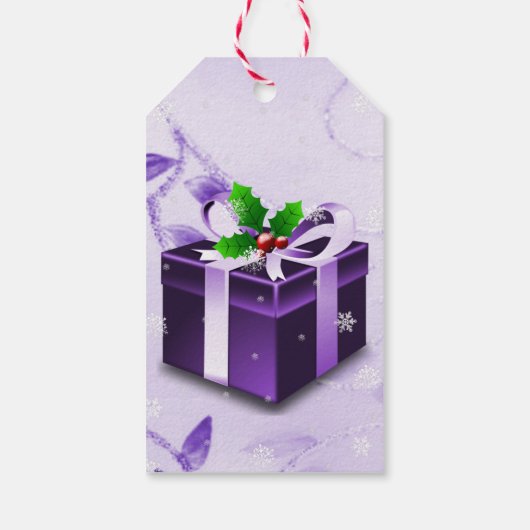 Paarse kerstcadeaudoos Cadeau Label Cadeaulabel (Achterkant)