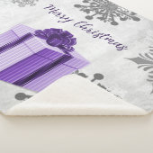 Paarse kerstcadeaufeestdag Sherpa Blanket Deken (3/4)