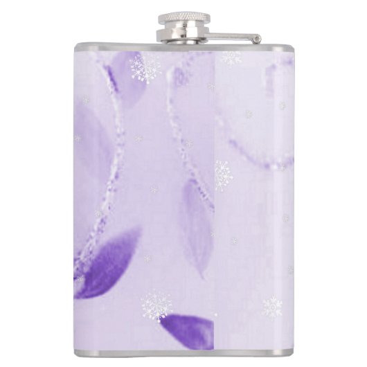 Paarse kerstcadeaufles heupfles (Achterkant)