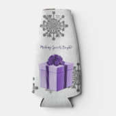 Paarse kerstcadeauholiday fles koeler (Voorkant)