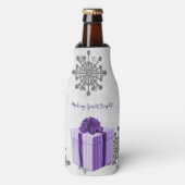 Paarse kerstcadeauholiday fles koeler (Fles Voorkant)