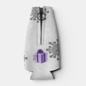 Paarse kerstcadeauholiday fles koeler (Achterkant)