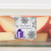 Paarse kerstcadeaus voor feestdagen labels (Aangebracht)