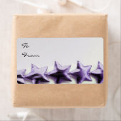 Paarse kerstcadeautjes Label (Insitu)