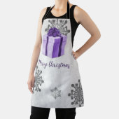 Paarse kerstcadeauvakantie Schort (Insitu)